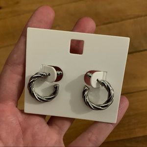 MOVING SALE SILVER TEXTURED HOOP